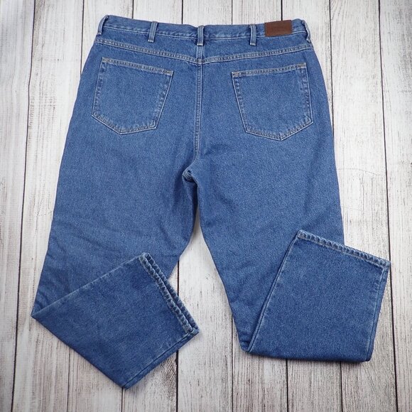 LL Bean Jeans Mens 40x29 Classic Fit Fleece Flannel Lined Blue Denim - Picture 4 of 10